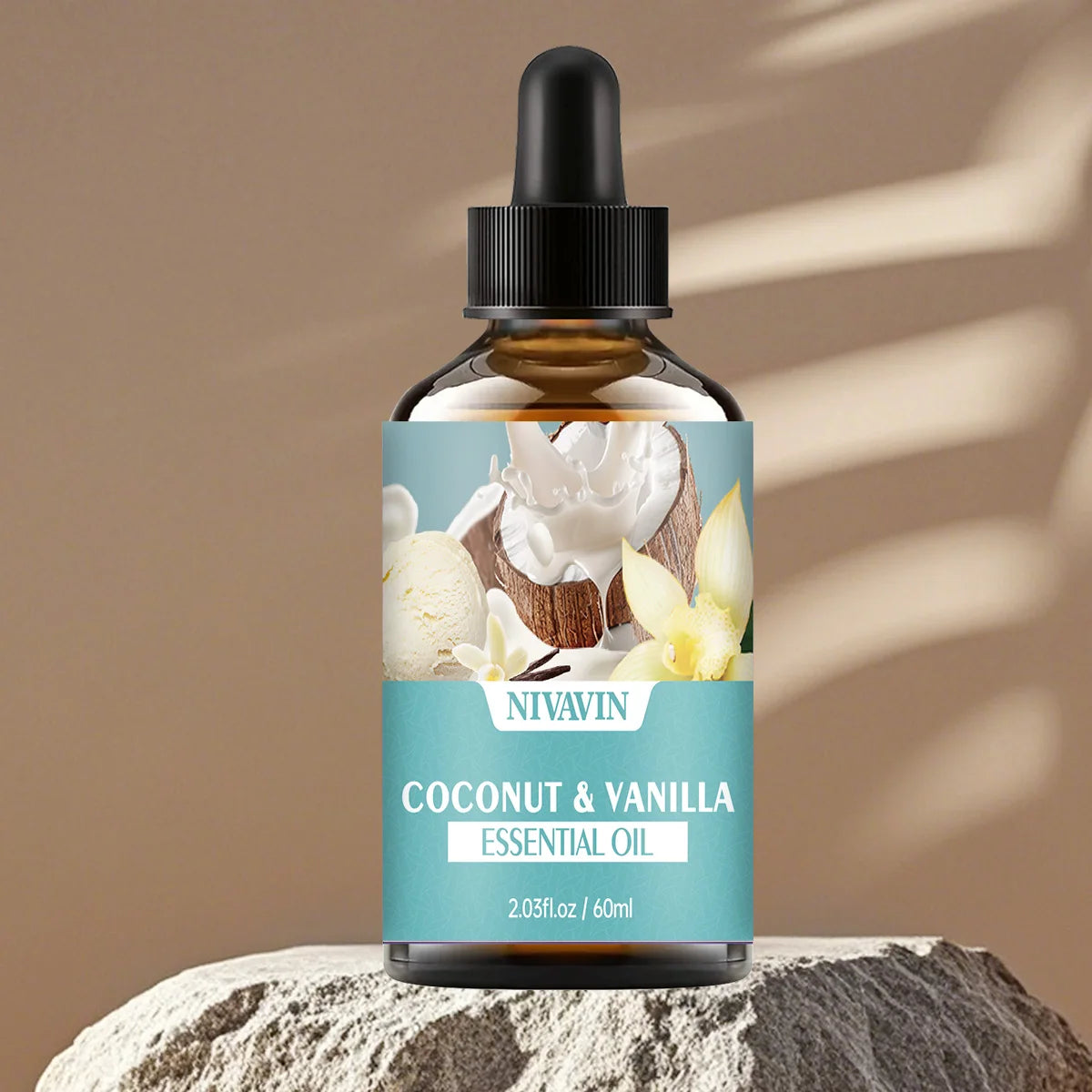 30ml/60ml/100ml NIVAVIN Coconut and Vanilla Essential Oil Body Massage Skin Care Hydrating Moisturizing and Air Freshening