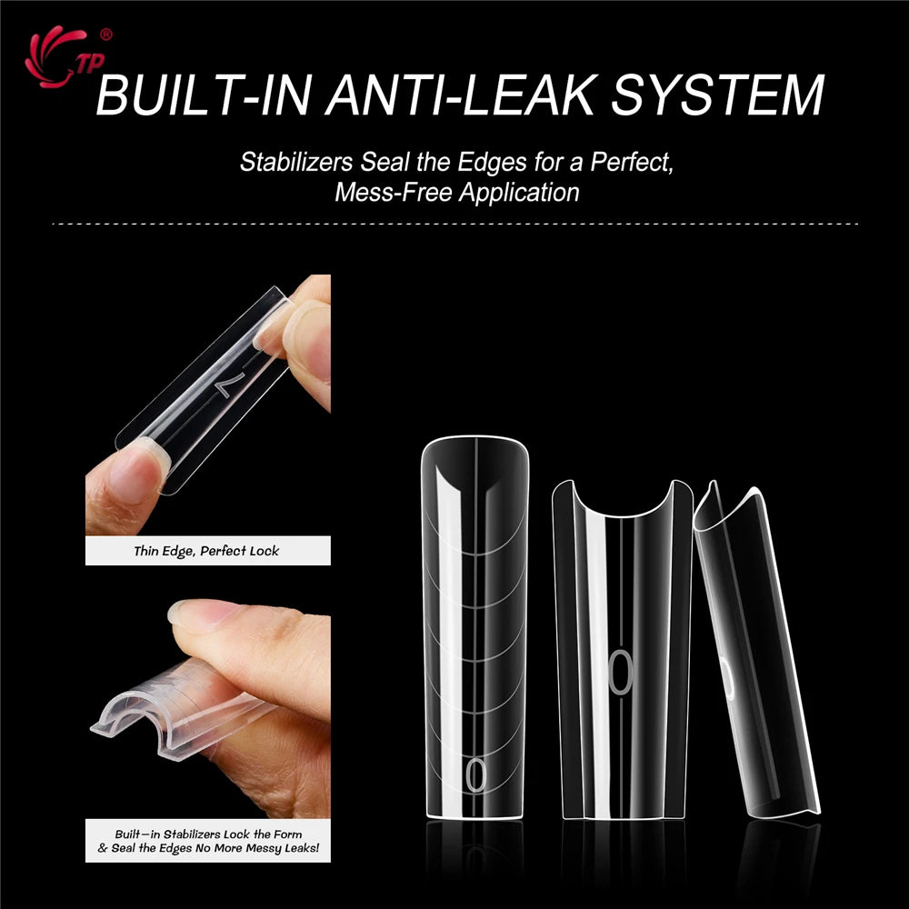 BNG Sandwich Dual Nail Forms Reusable Dual Forms 240Pcs Square Stiletto Nail Extensions Mold Poly Nail Gel Forms for Builder Gel