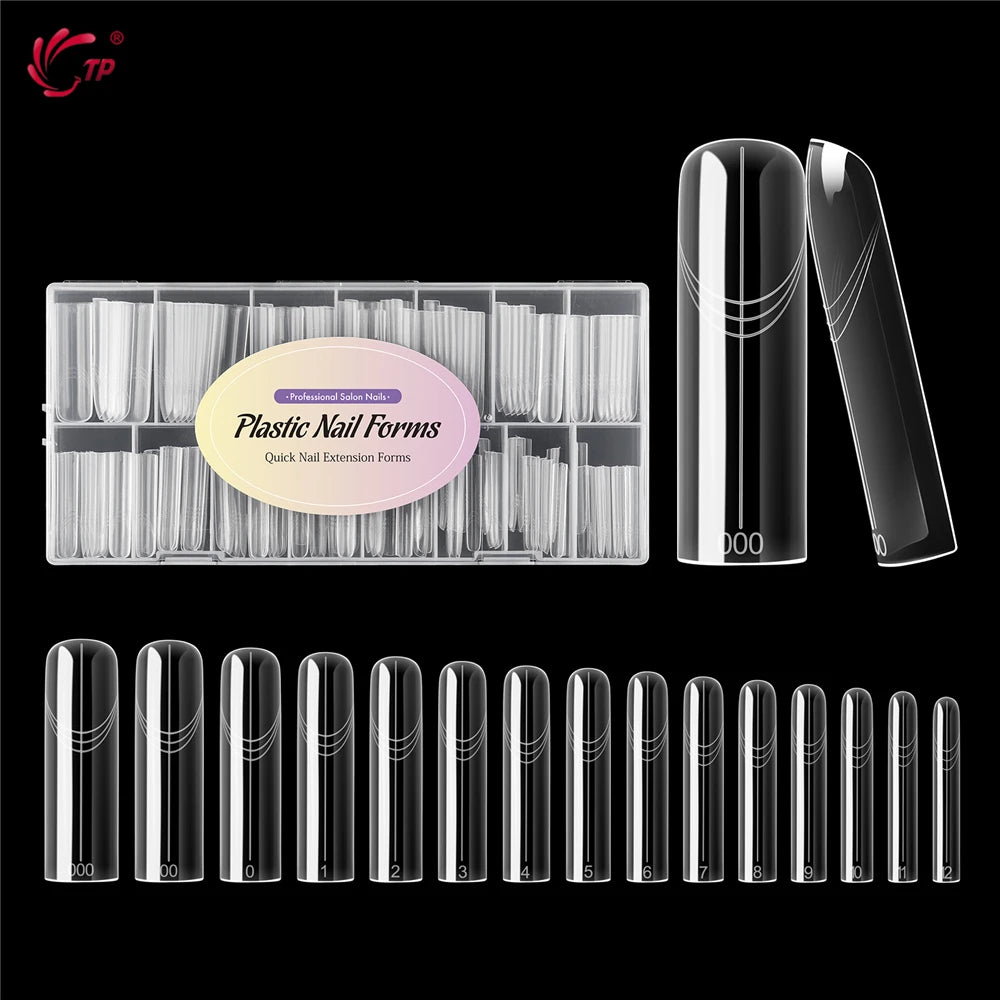 TP 150pcs Dual Forms Nails Widen Quick Building UV Gel Mold Full Cover Nail Extension Forms Acrylic Top Forms for Poly Nail Gel