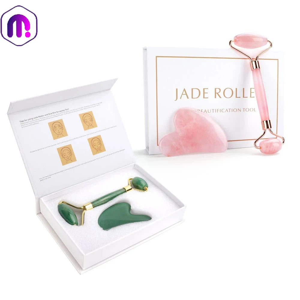 Lunhae Rose Quartz Gua Sha & Facial Roller Set — photo 6