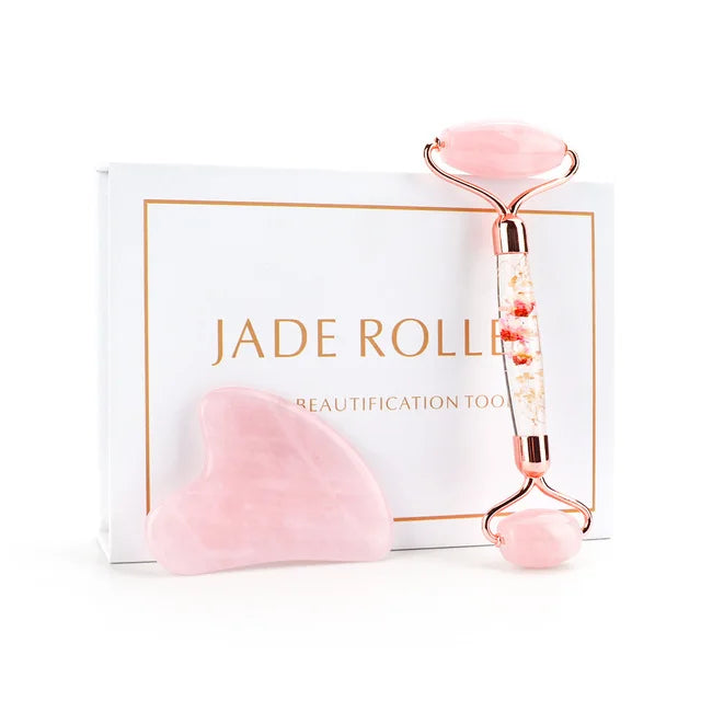 Lunhae Rose Quartz Gua Sha & Facial Roller Set — photo 8