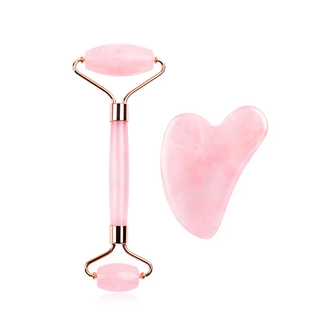 Lunhae Rose Quartz Gua Sha & Facial Roller Set — photo 17