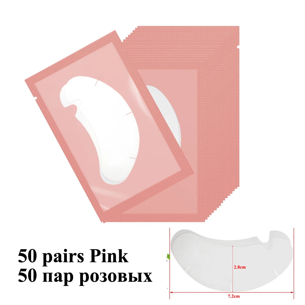 50pairs Eyelash Extension Paper Patches Lint free Under Eye Pads Grafted Eye Stickers Hydrogel Eyelashes Patch makeup tools