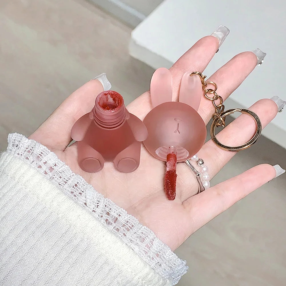 Gege Bear Rabbit Lip Glaze, Matte Velvet Lip Clay Long-lasting Color Non-drying Lipstick