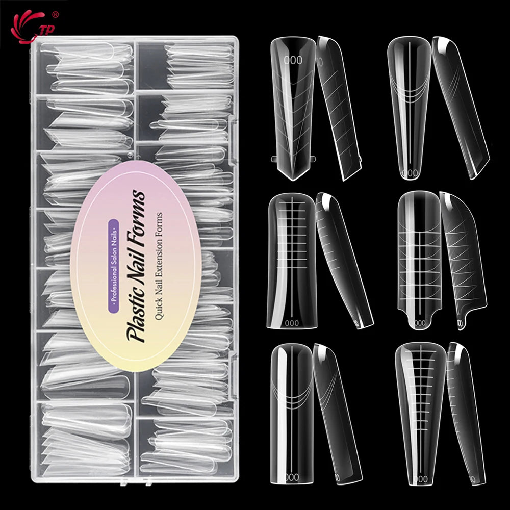 TP 150pcs Dual Forms Nails Widen Quick Building UV Gel Mold Full Cover Nail Extension Forms Acrylic Top Forms for Poly Nail Gel