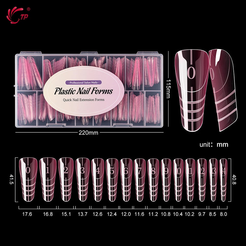 TP 150pcs Dual Forms Nail Mold for French Manicure Full Cover Extension False Nail Tips with Rim Insided Quick Building Gel Mold