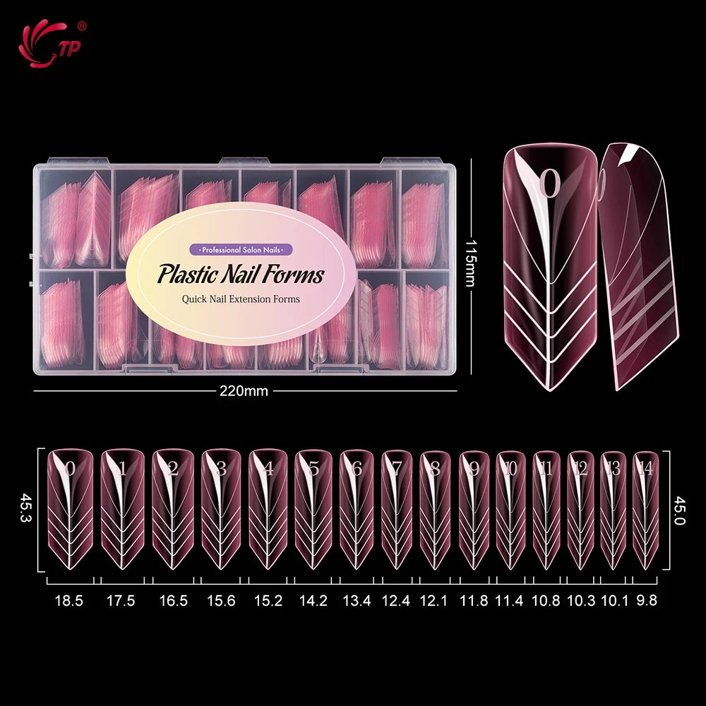 TP 150pcs Dual Forms Nail Mold for French Manicure Full Cover Extension False Nail Tips with Rim Insided Quick Building Gel Mold