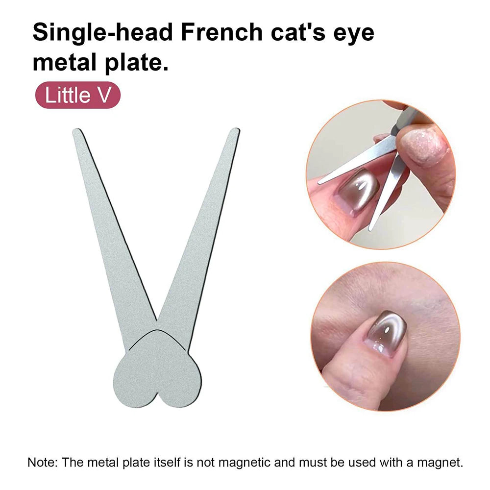 1/2pcs V-Shape French Strong Cat Eye Nail Magnet Auxiliary Tool 2-In-1 Magnetic Stick DIY French Effect Gel Nail Polish Magnet