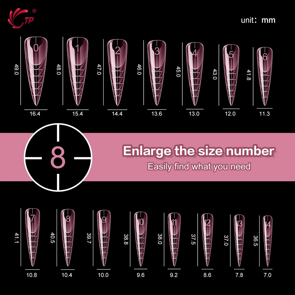 TP 150pcs/box Nail Dual Form Stiletto Acrylic Poly Extension Gel Nail Molds French Full Cover Reusable False Nail Tips Top Forms