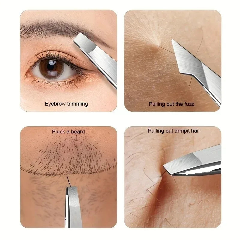 Stainless Steel Tweezers Set — 4 Pieces