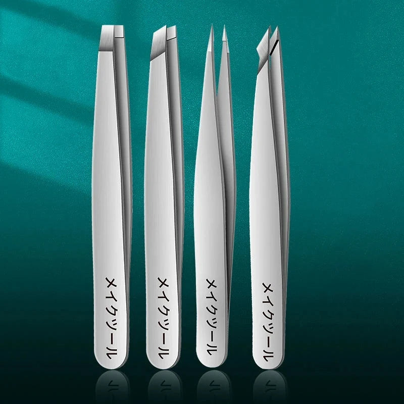 Stainless Steel Tweezers Set — 4 Pieces