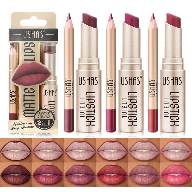 Lip Liner & Lipstick Set 12 Shades — Lunhae