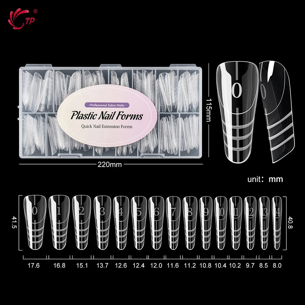 TP 150pcs Dual Forms Nail Mold for French Manicure Full Cover Extension False Nail Tips with Rim Insided Quick Building Gel Mold