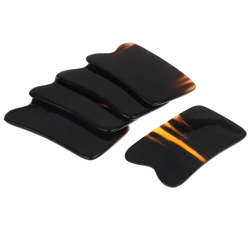 Natural Horn Guasha Board Scraping Plate Massage Tool SPA Acupuncture Gouache Scraper Body Massager Traditional Health Care