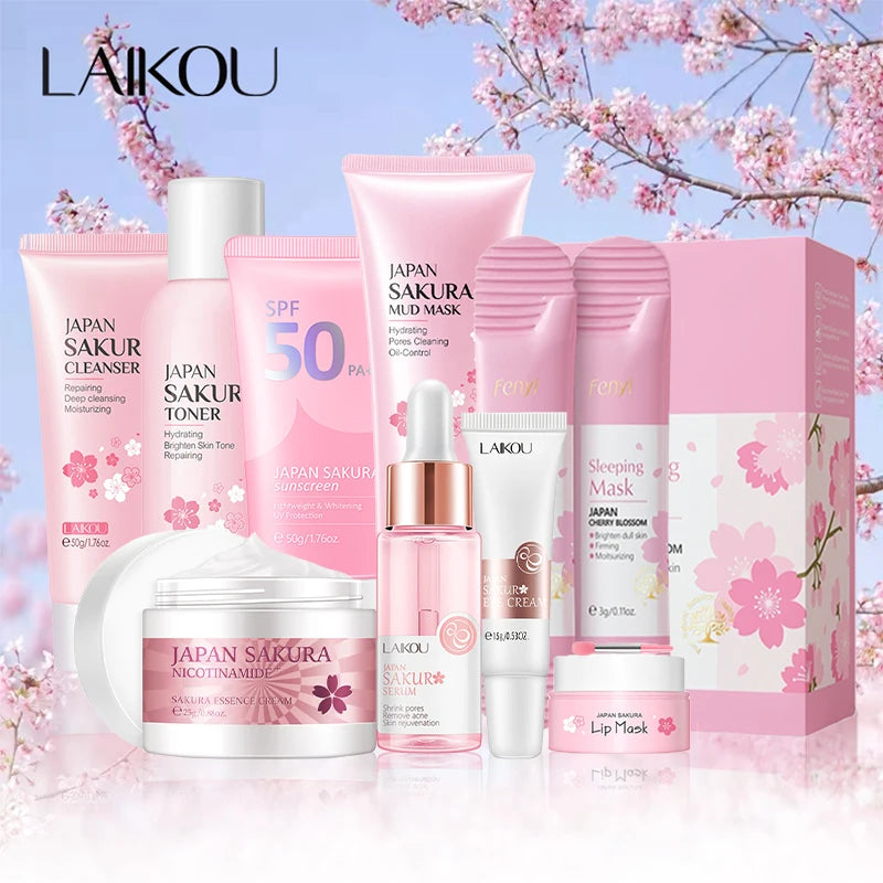 Sakura 9-Piece Skincare Kit — Lunhae