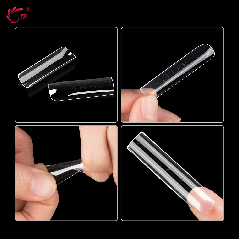 TP 75pcs/150pcs Nail Dual Forms Full Cover False Nail Tips Quick Building Gel Molds Acrylic Nail Extension System Manicure Tools
