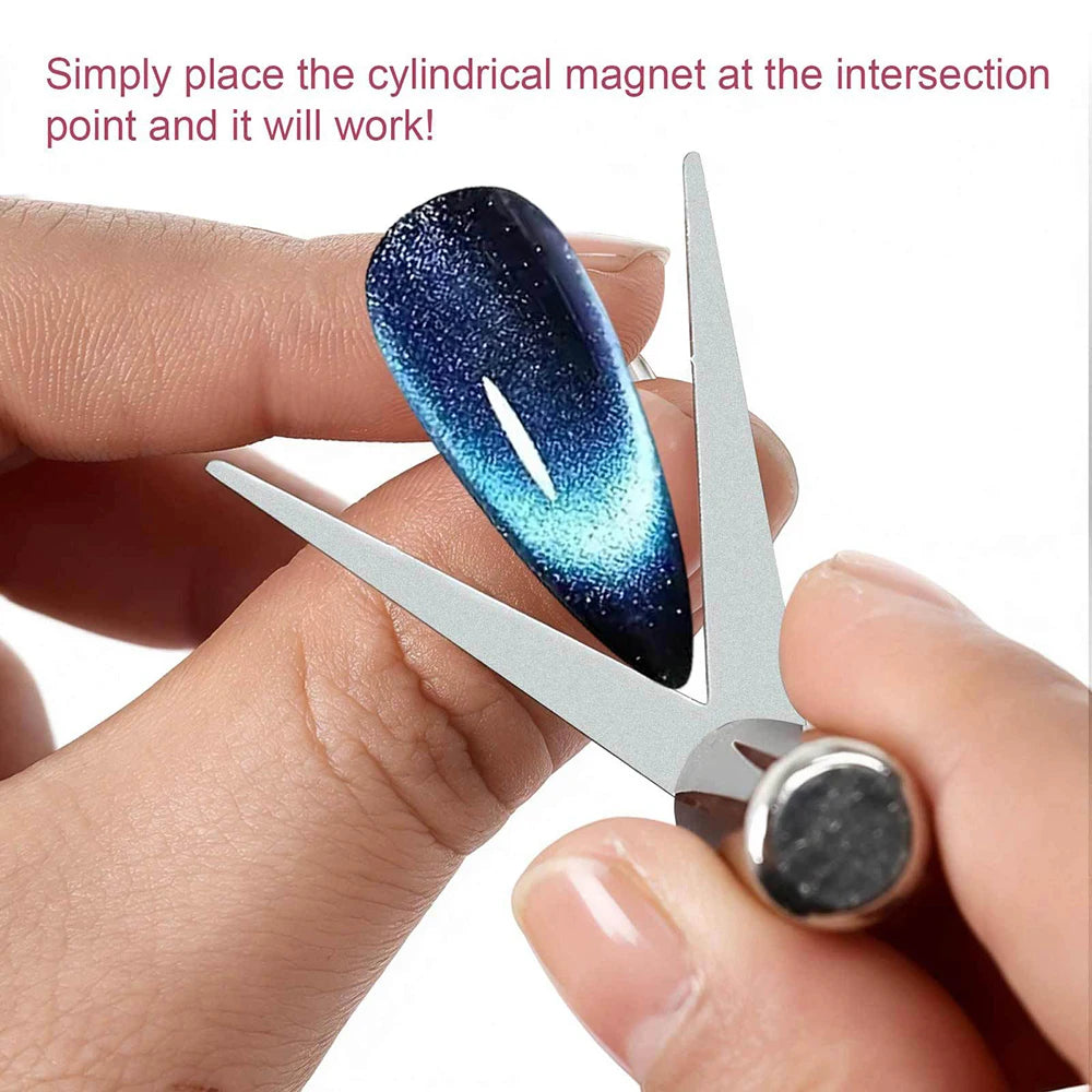 1/2pcs V-Shape French Strong Cat Eye Nail Magnet Auxiliary Tool 2-In-1 Magnetic Stick DIY French Effect Gel Nail Polish Magnet