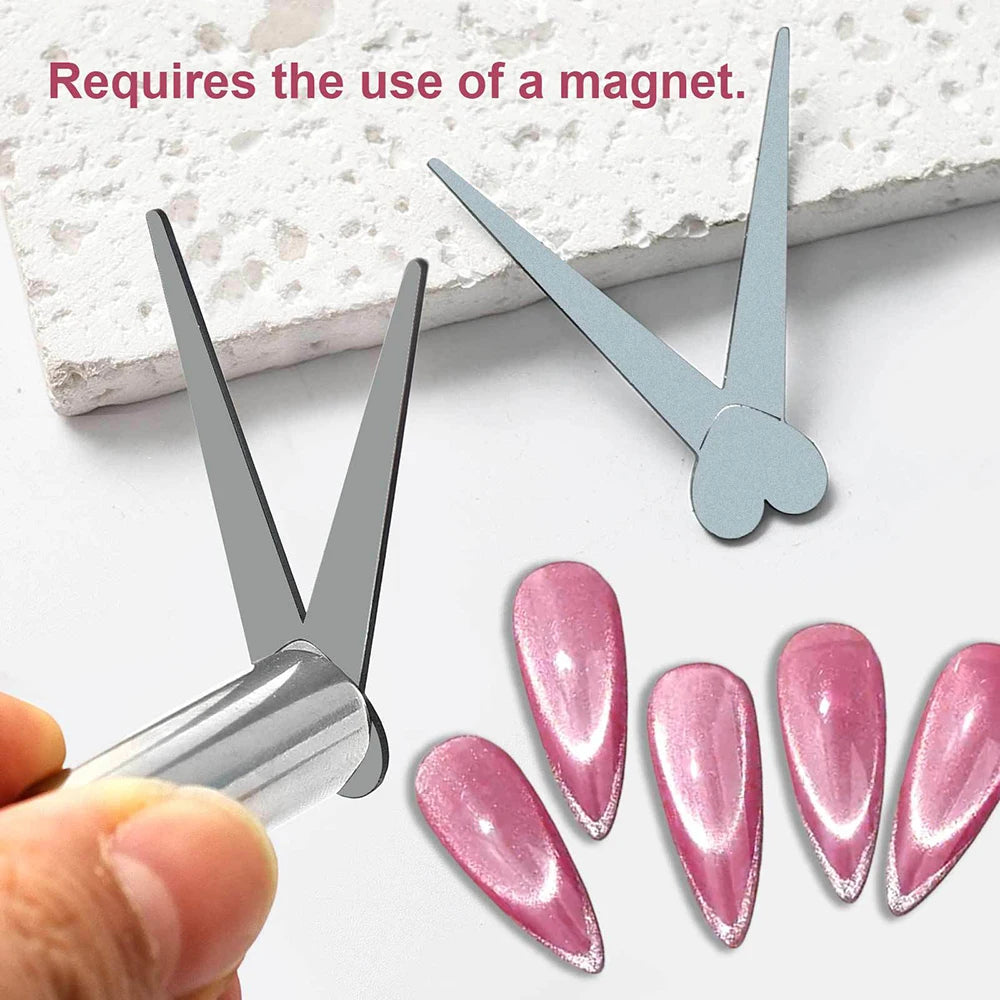 1/2pcs V-Shape French Strong Cat Eye Nail Magnet Auxiliary Tool 2-In-1 Magnetic Stick DIY French Effect Gel Nail Polish Magnet