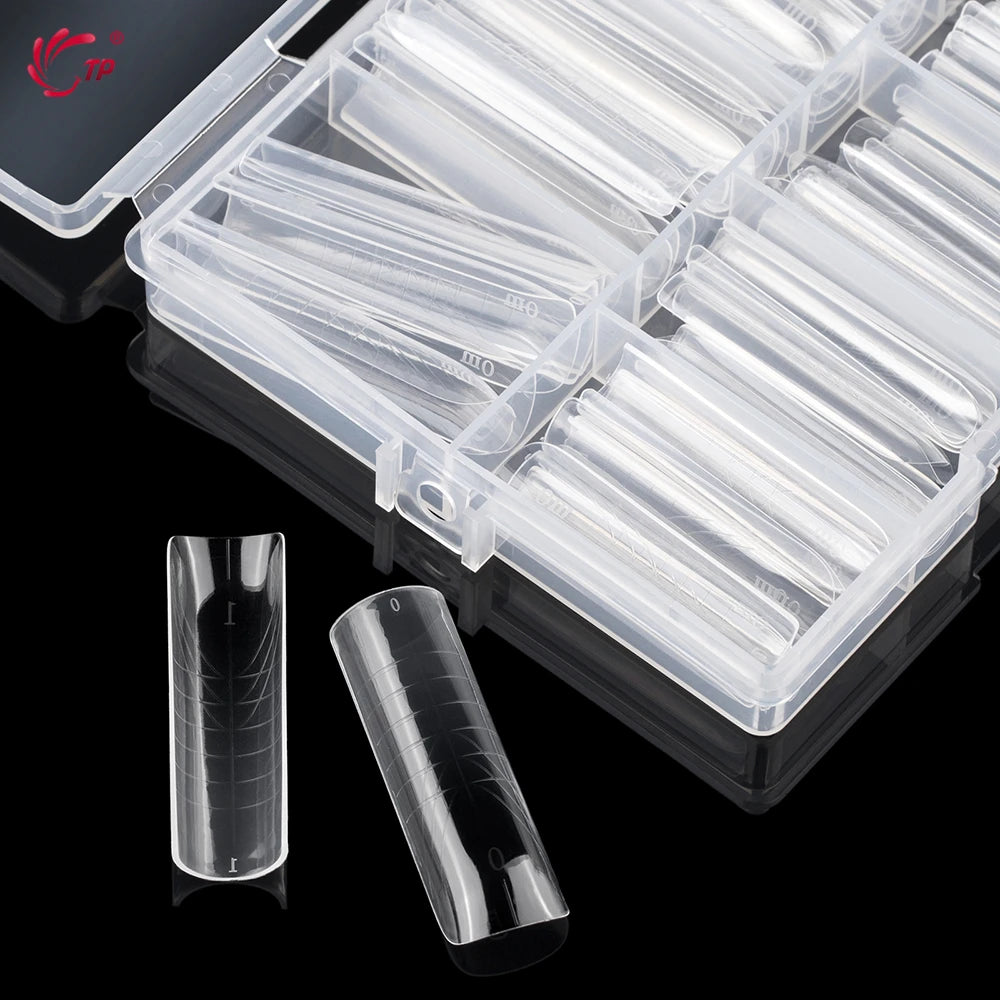 TP 75pcs/150pcs Nail Dual Forms Full Cover False Nail Tips Quick Building Gel Molds Acrylic Nail Extension System Manicure Tools
