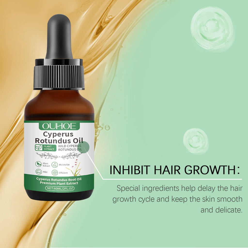 Natural Cyperus Rotundus Oil Hair Removal Inhibitor Smoothing Moisturizing After Shave Soothing Nourish Calming Body Skin Care