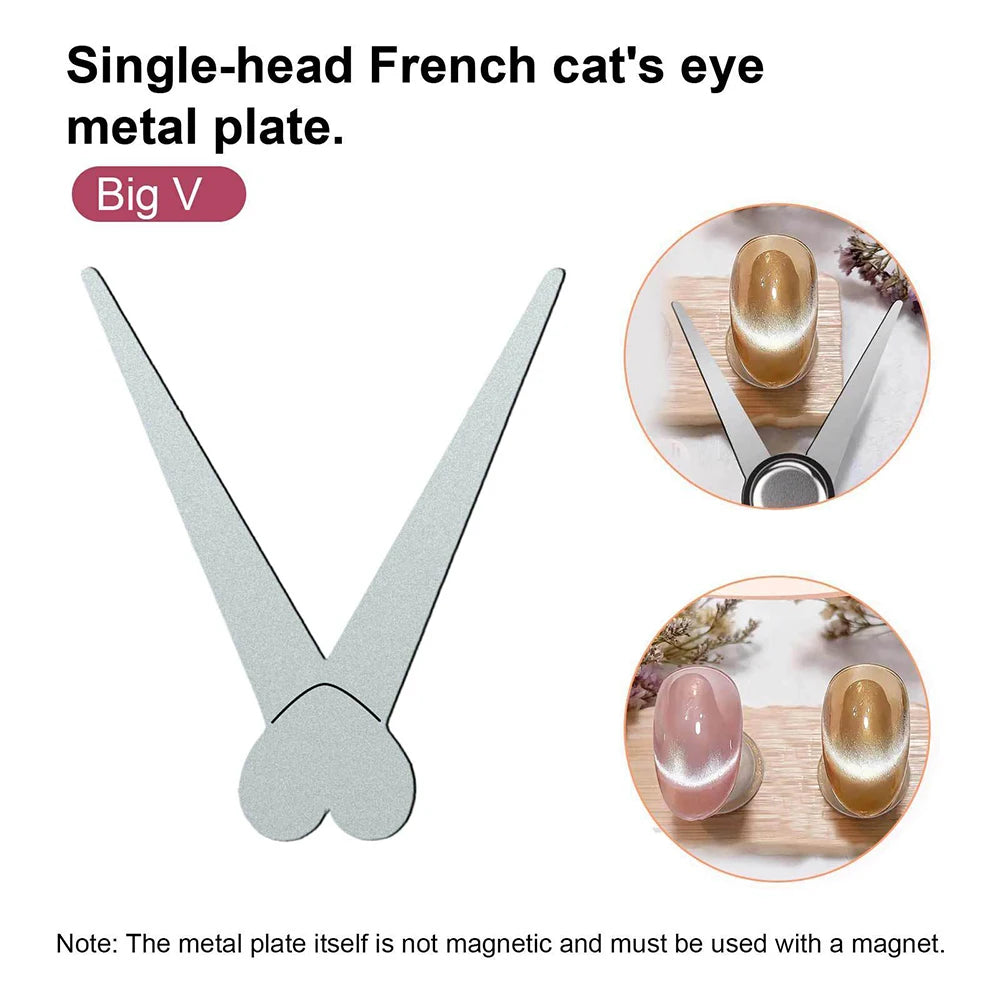 1/2pcs V-Shape French Strong Cat Eye Nail Magnet Auxiliary Tool 2-In-1 Magnetic Stick DIY French Effect Gel Nail Polish Magnet