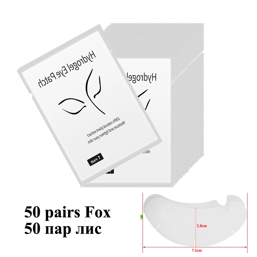 50pairs Eyelash Extension Paper Patches Lint free Under Eye Pads Grafted Eye Stickers Hydrogel Eyelashes Patch makeup tools