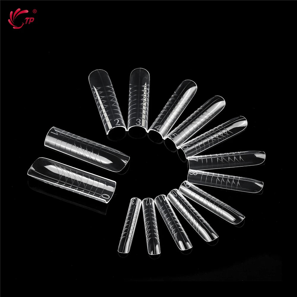TP Reusable Nail Dual Forms 140Pcs Nail Mold for Quick Nails Extension Soft Plastic Cuticle Edge 14 Sizes Salon Manicure Tools