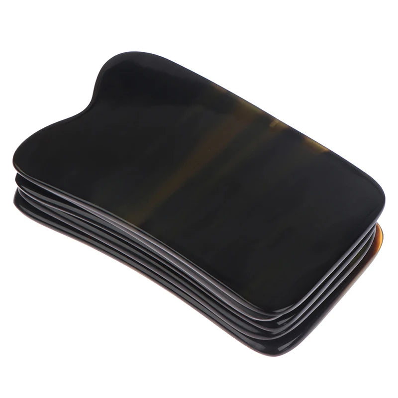 Natural Horn Guasha Board Scraping Plate Massage Tool SPA Acupuncture Gouache Scraper Body Massager Traditional Health Care