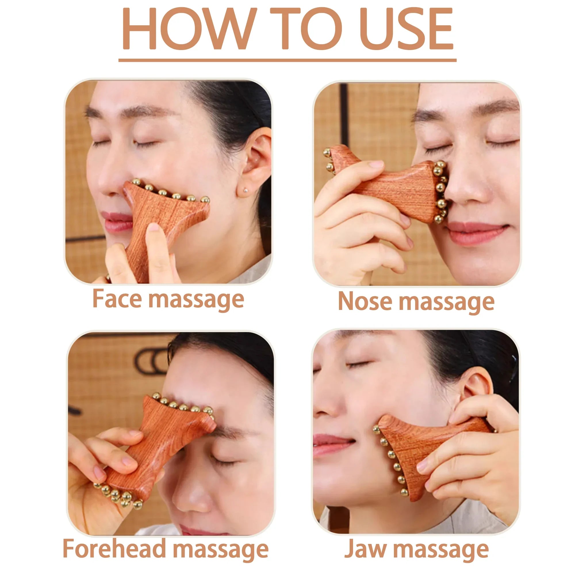 Copper Wood Lymphatic Face Massager — view 4