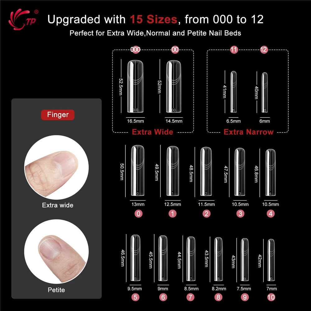 TP 150pcs Dual Forms Nails Widen Quick Building UV Gel Mold Full Cover Nail Extension Forms Acrylic Top Forms for Poly Nail Gel