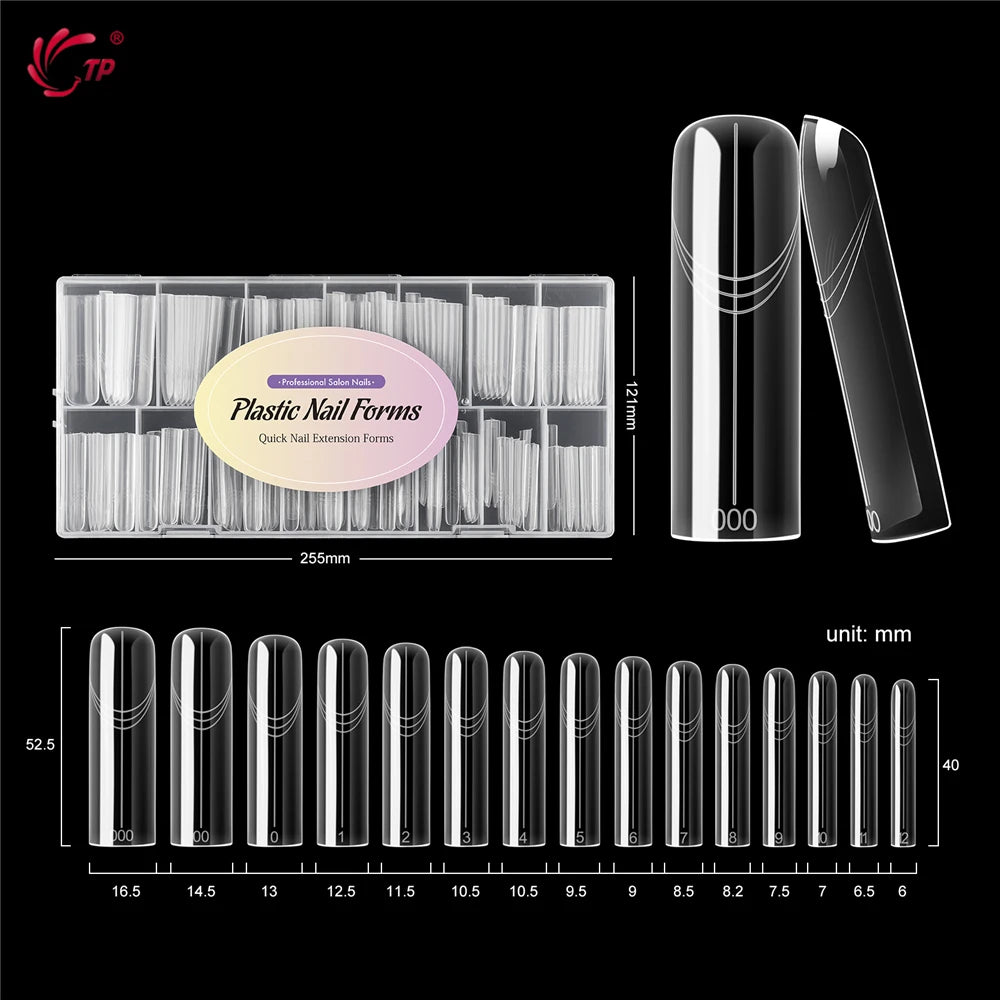 TP 150pcs Dual Forms Nails Widen Quick Building UV Gel Mold Full Cover Nail Extension Forms Acrylic Top Forms for Poly Nail Gel