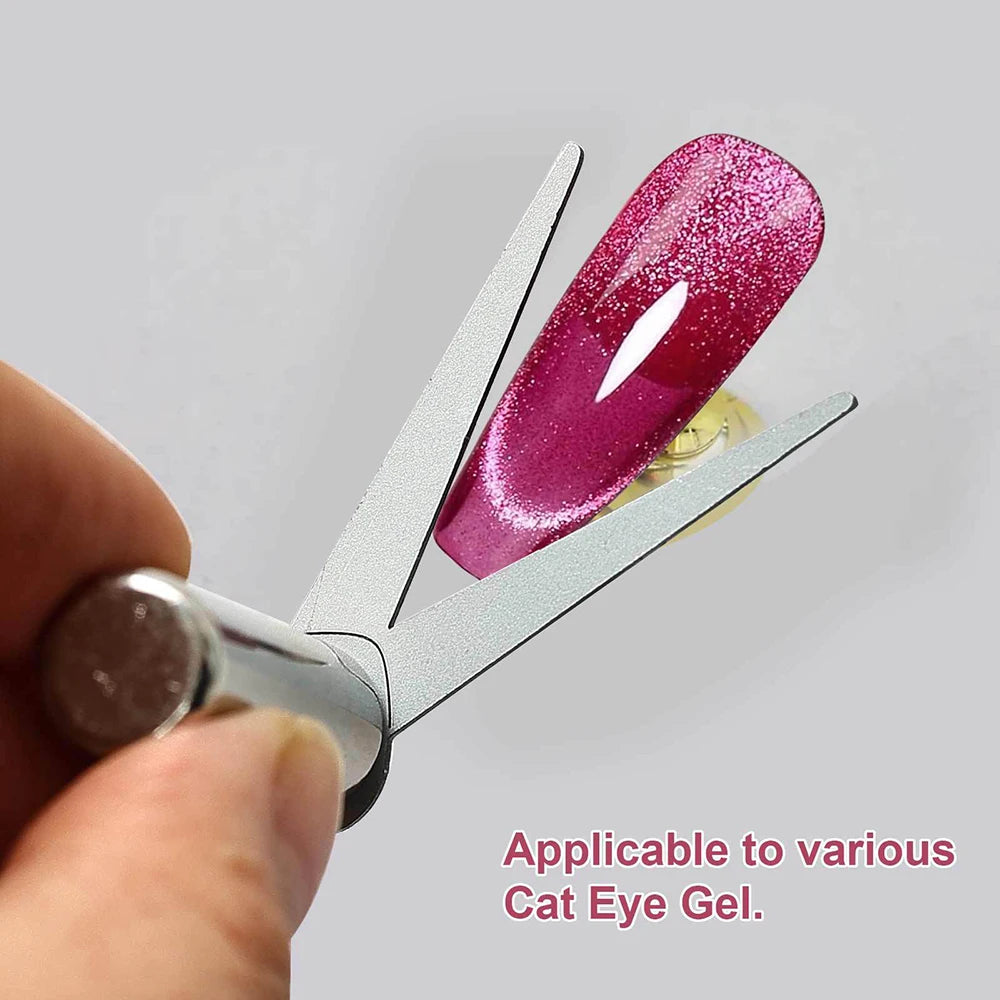 1/2pcs V-Shape French Strong Cat Eye Nail Magnet Auxiliary Tool 2-In-1 Magnetic Stick DIY French Effect Gel Nail Polish Magnet