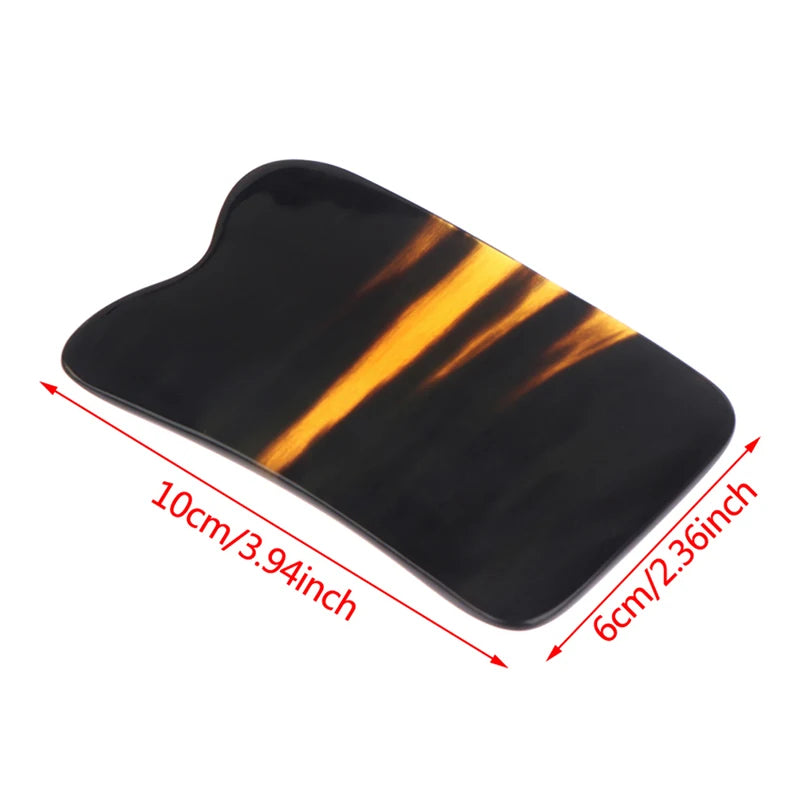 Natural Horn Guasha Board Scraping Plate Massage Tool SPA Acupuncture Gouache Scraper Body Massager Traditional Health Care