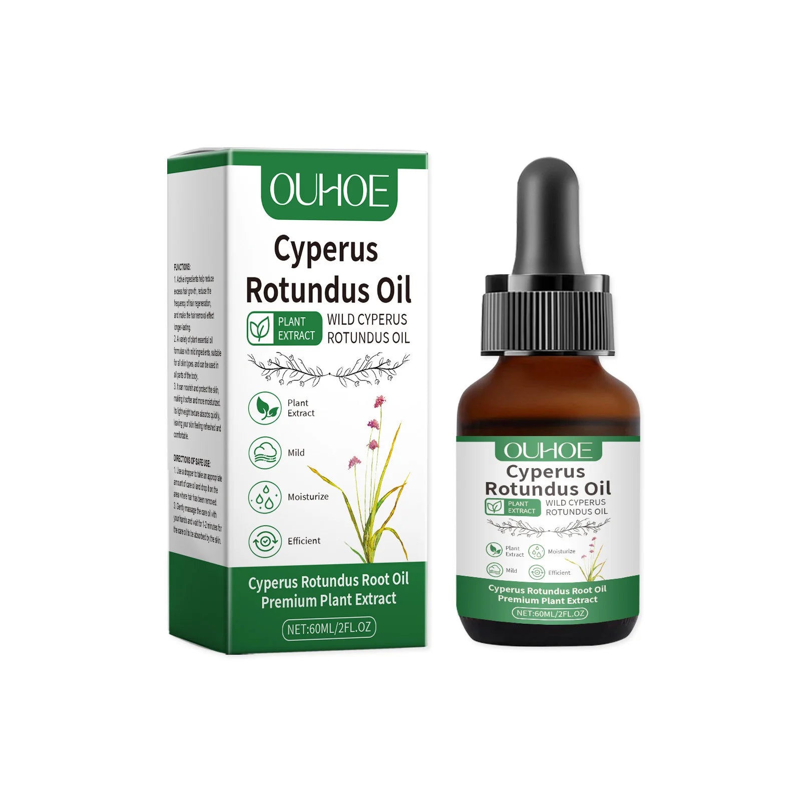 Natural Cyperus Rotundus Oil Hair Removal Inhibitor Smoothing Moisturizing After Shave Soothing Nourish Calming Body Skin Care