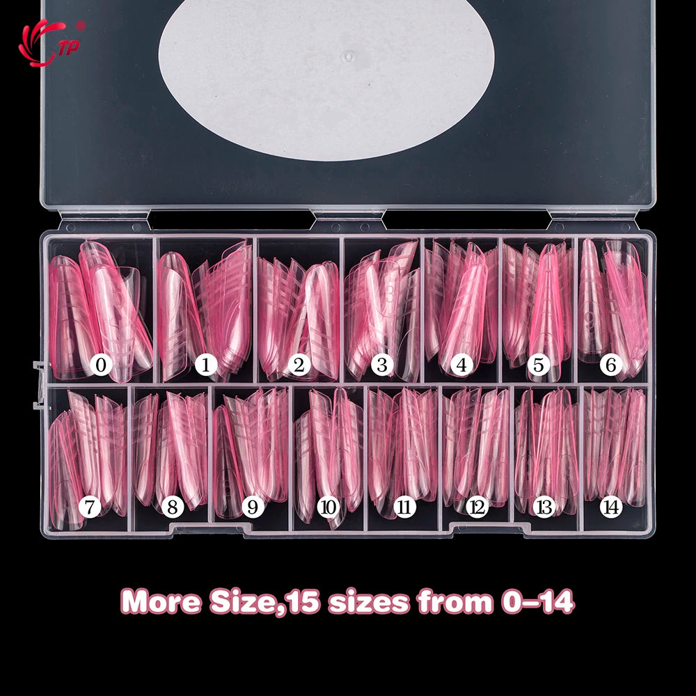 TP 150pcs Dual Forms Nail Mold for French Manicure Full Cover Extension False Nail Tips with Rim Insided Quick Building Gel Mold