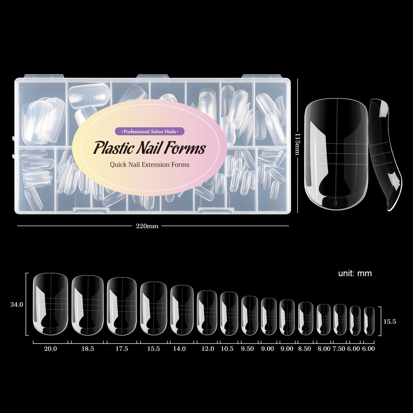 TP 75pcs/150pcs Nail Dual Forms Full Cover False Nail Tips Quick Building Gel Molds Acrylic Nail Extension System Manicure Tools