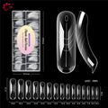 TP 150Pcs Long Curved Coffin Nail Forms Clear Nail Mold for Poly Nail Gel Acrylic Extension Full Cover Dual Forms for Beginners